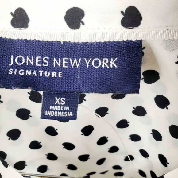 Jones New York XS Button Down White Black - Picture 10 of 13